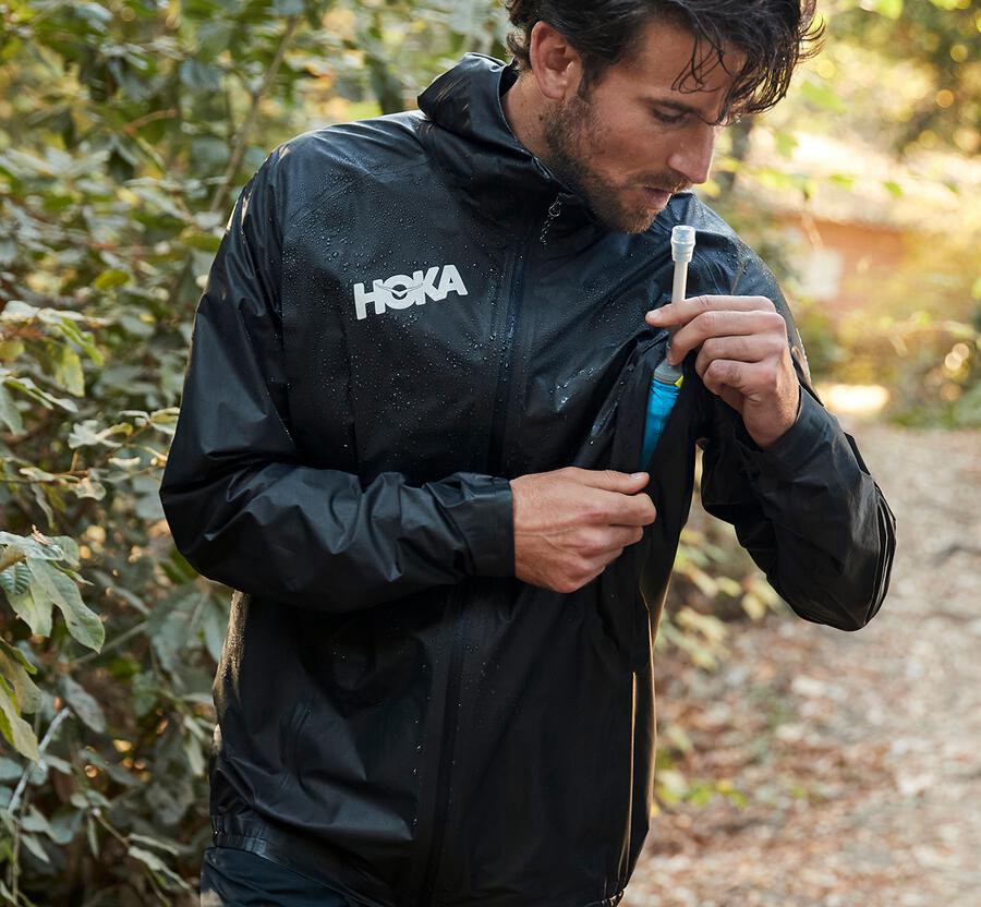 Chaquetas Hoka One One Hombre - Gore-Tex Shakedry™ Run - Negras - OGD936510